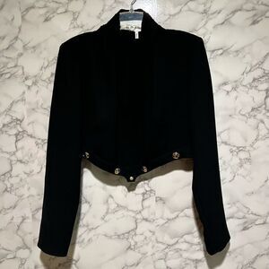 ba&sh Golden Buttons in V Black Jacket